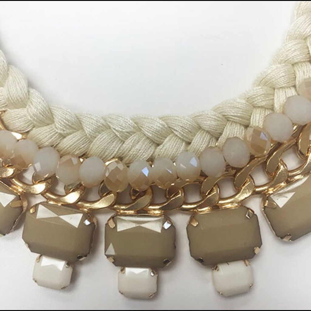 Soho Braided Tonal Neutral Statement Necklace 25$